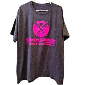Shapes Promo Gym Trainer Fitness for Women Workout Gray Pink T Shirt Size XL